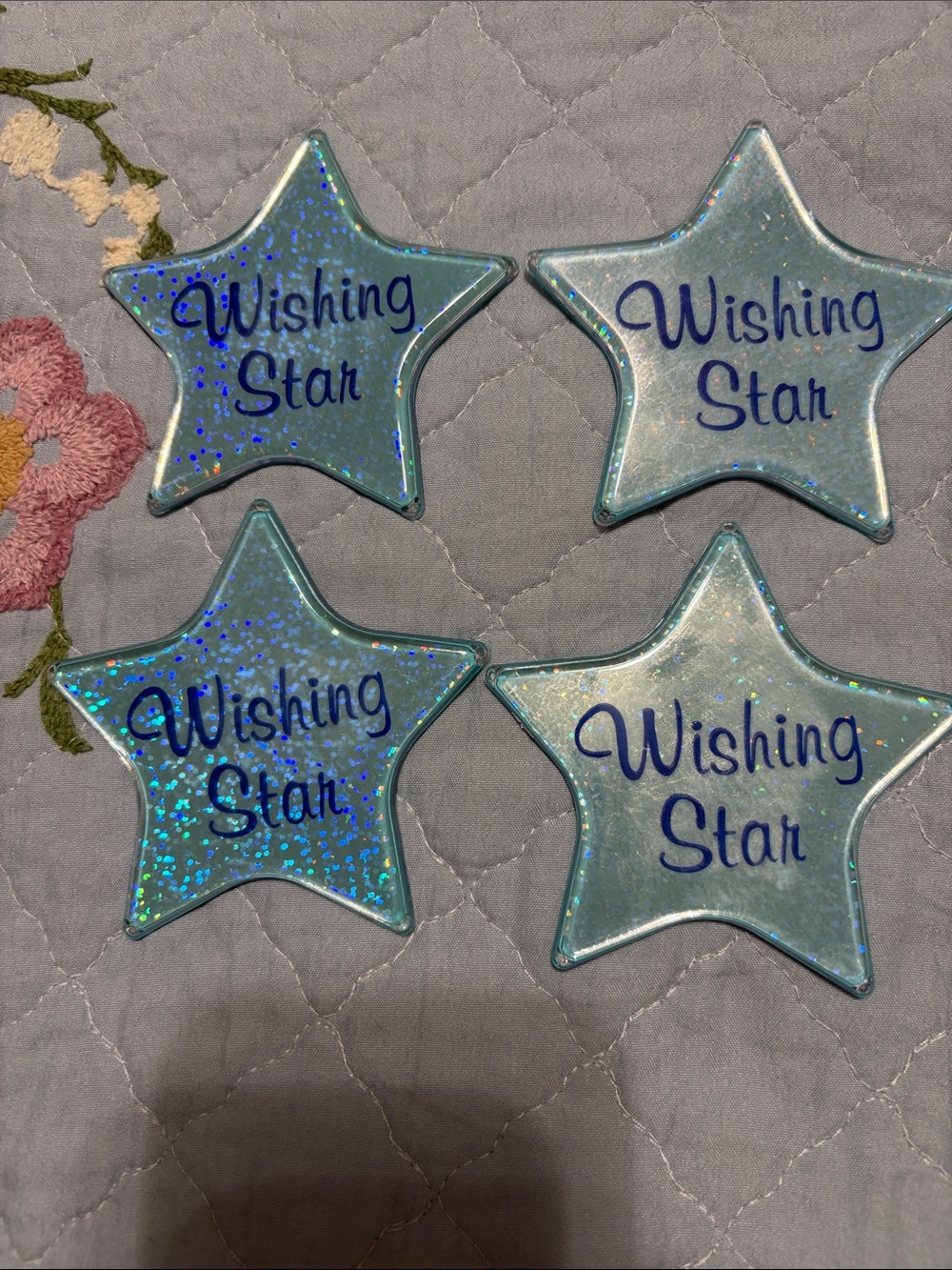Disney Parks Cinderella's Royal Table Sparkly Wishing Star 3.5" Set of 4 PreOwne